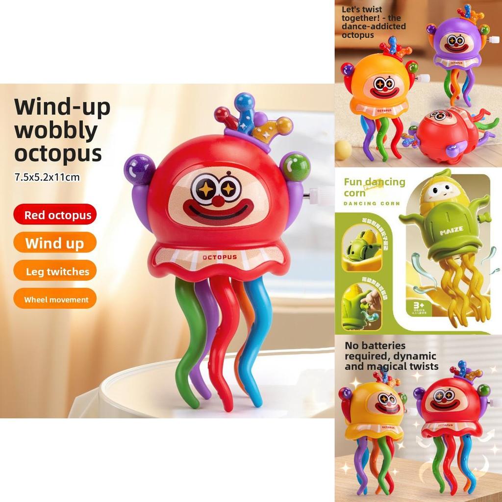 Creative Wind Up Dancing Clown Octopus Toy For Stress Relief And Hand Eye Coordination