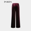 PORTS Women's Burgundy Velvet Straight-Leg Casual Pants