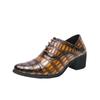 British tide crocodile pattern casual leather shoes breathable foot cover business pointed leather shoes