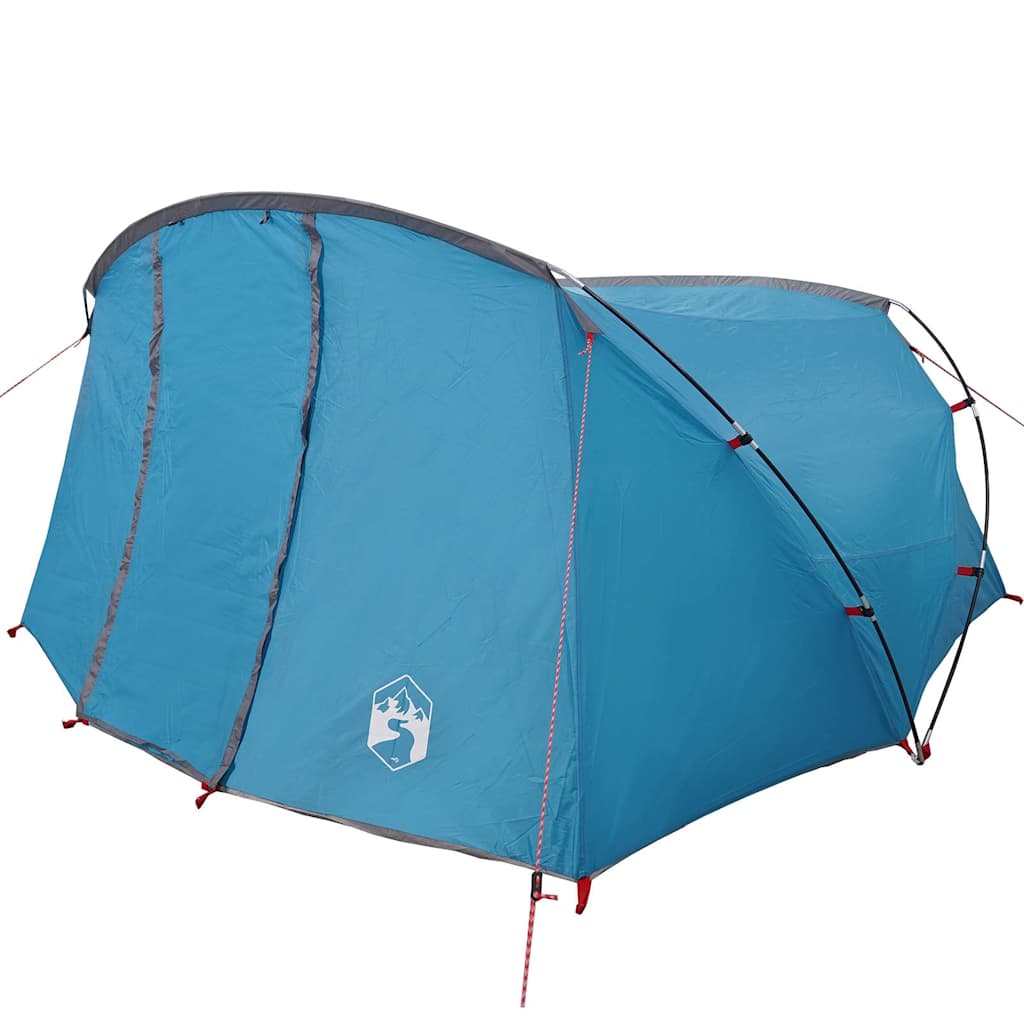 Tunnel Tent for 4 Persons with Roof in Blue and Grey 318 x 275 x 140 cm