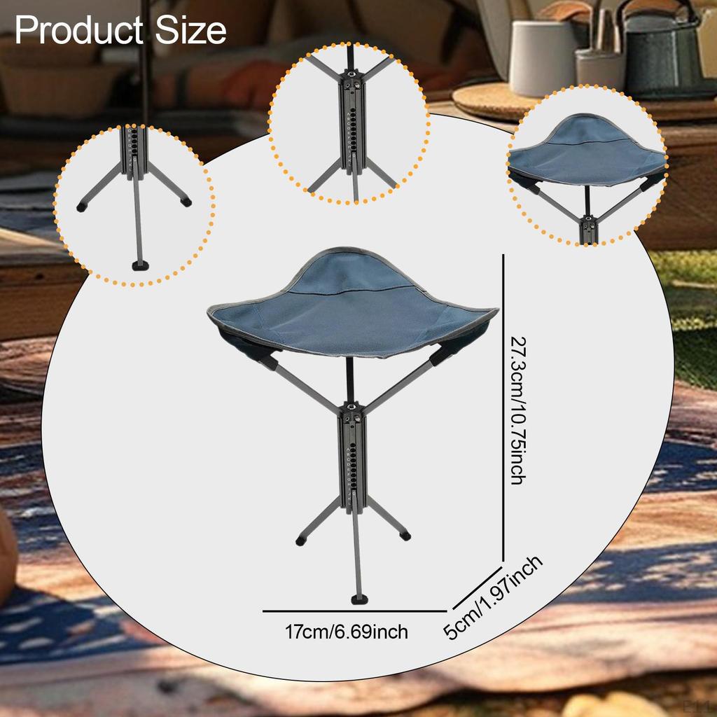 Camping Stool Fishing Tripod Foot Rest Compact Small Foldable Chair Slacker for Picnic Walking
