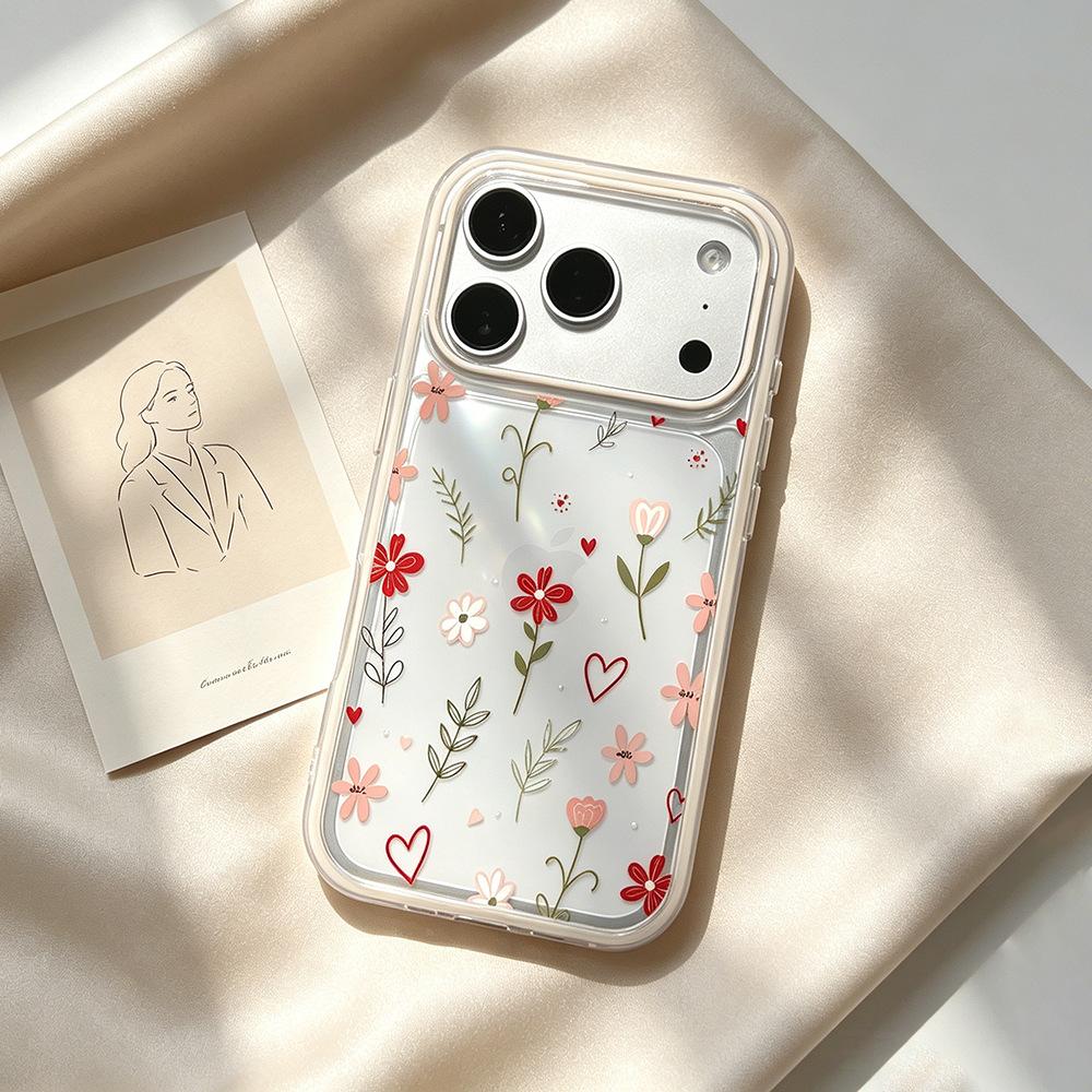 ins small bouquet is suitable for Apple 17 Pro mobile phone case spring OPPO Xiaomi creative iPhone15 anti-drop contrasting color
