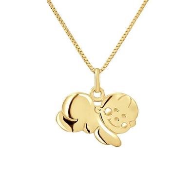 Children's Pendant - LÉA &; ARTHUR - BABY ANGEL - Yellow Gold - 375 Thousandths - Girls' Jewelry