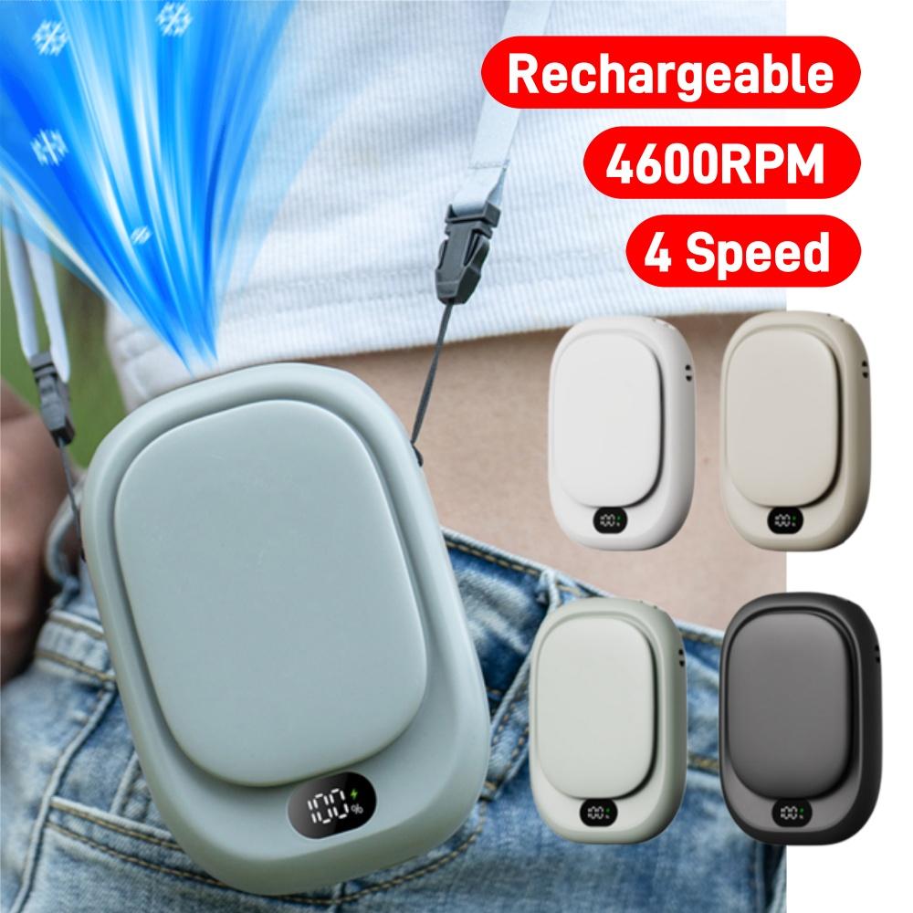 Portable Hanging Neck Fan Mini Fans 4 Speed with Lanyard Bladeless Rechargeable Sports Cooling Fan for Summer Travel Camping