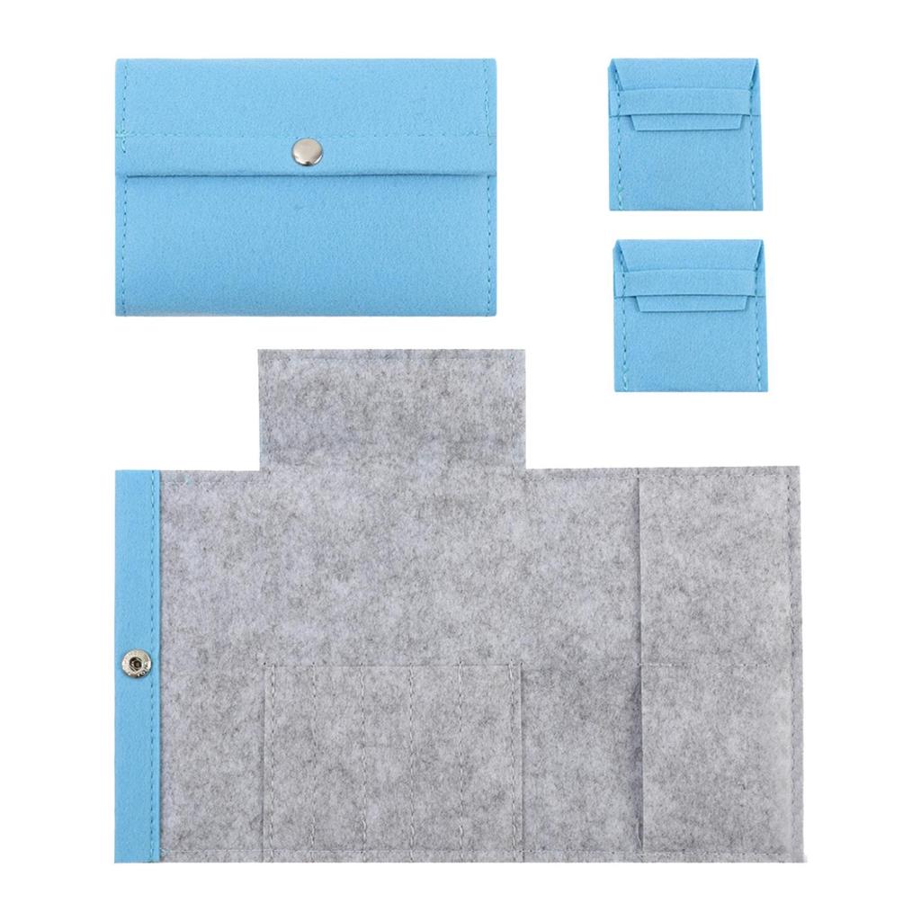 3x Circular Knitting Bag Travel Sewing Supplies Felt for Beginners Organizer Collecting Sorting Circular Needle Case