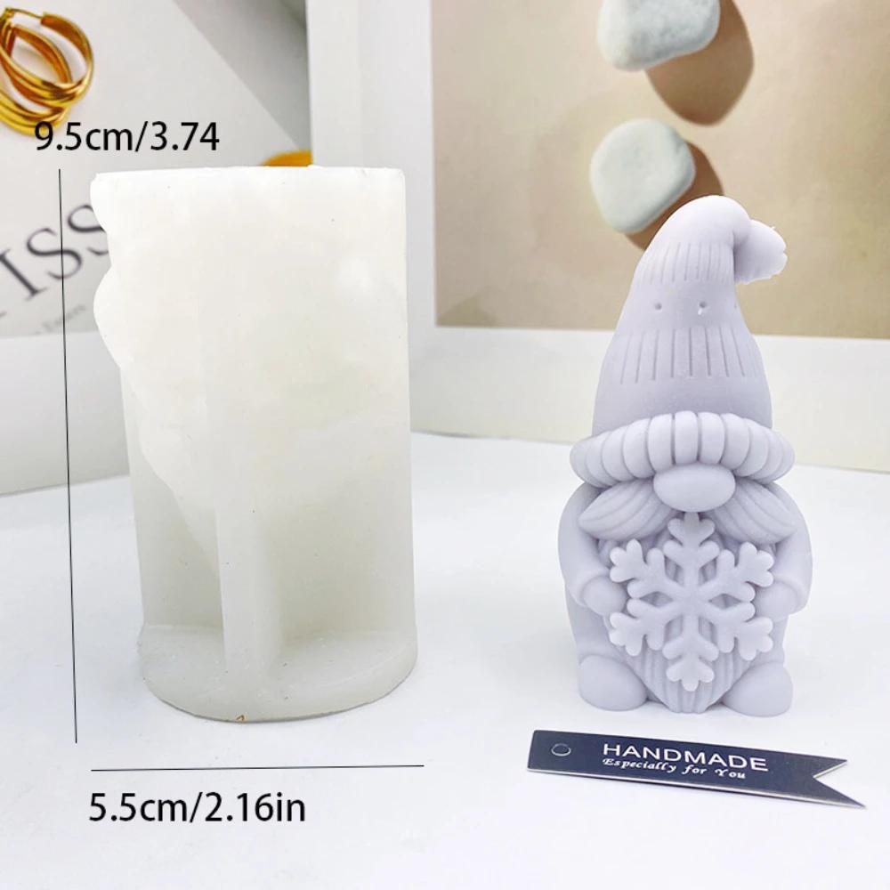 1PC Bart Zwerg Weihnachten Baum Kerze Formen Halten Schneeflocke Santa Claus Gips Seife Silikon Formen Menschliches Schokolade Geschenk Party Decor
