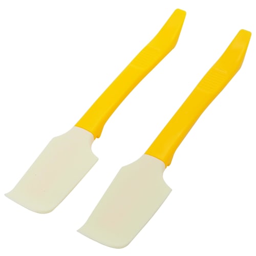 Audiophile Bottle and Can Scraper, Silicone Spatula, 3.5cm X 1.5cm X 19cm, Yellow, Set of 2, KM5088