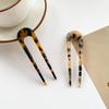 Hairpin U Shape Hair Jewelry Mini Women Leopard Hair Fork for Festival