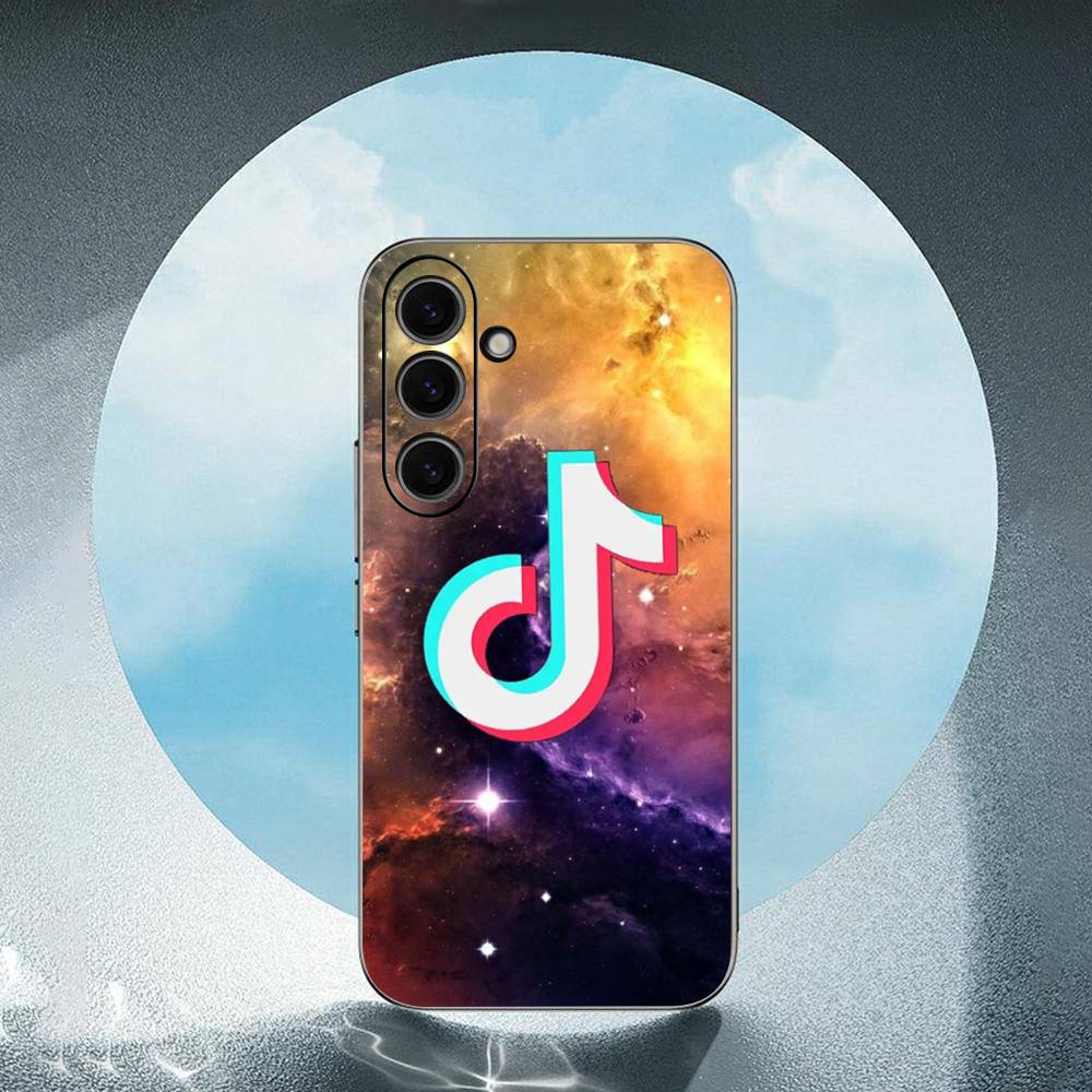 TikTok Musical Logo For Samsung Galaxy S25 S24 S23 Ultra S22 S21 Plus S20 Black Soft Silicone Protective Case