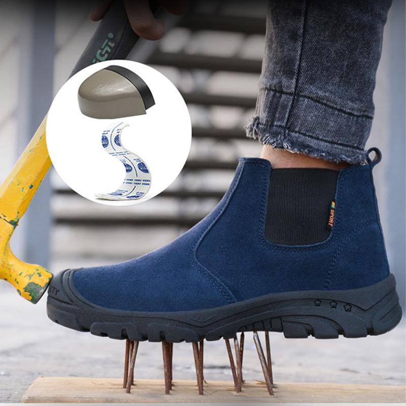 Protective Safety Boots for Men Welding Construction Work Boots Shoes Anti-smashing Indestructible Safety Shoes Male Welder Shoes Steel Toe Boots