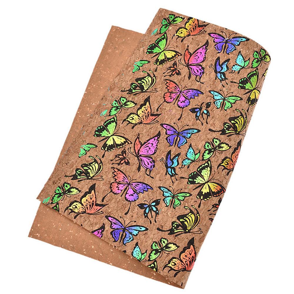 A4/A5 Multicolor Natural Color Retro Faux Leather Sheet Cork Ribbon Fabric For Handbags Handmade Floral Sewing Textured Decor