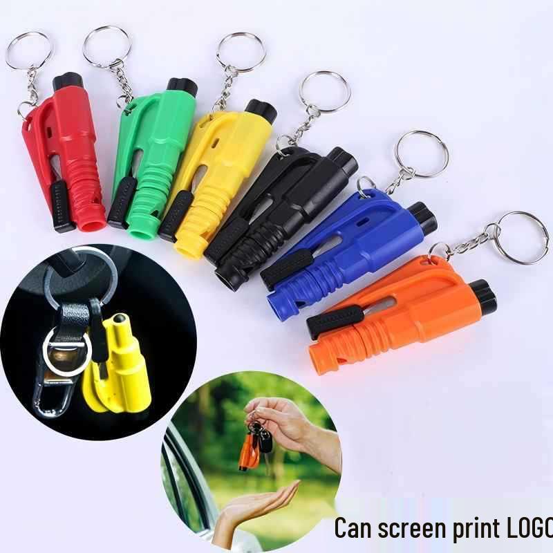 3-in-1 Safety Keychain: Window Breaker, Emergency Hammer, Whistle & Cutter