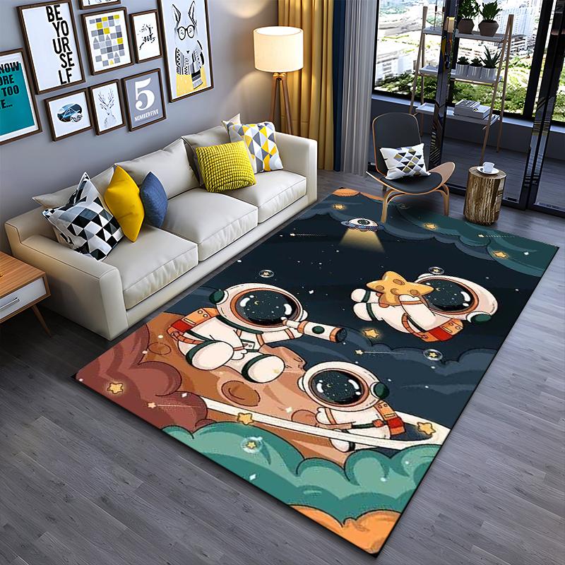 

Cute astronaut in space with colorful planets and stars Suitable for use as an anti-slip game mat for living room and bedroom sofas 40x60cm( 15x23in )
