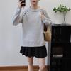 Autumn and Winter New Design Sweater Pullover Retro Loose Lazy Soft Waxy Knitted Sweater Top Women