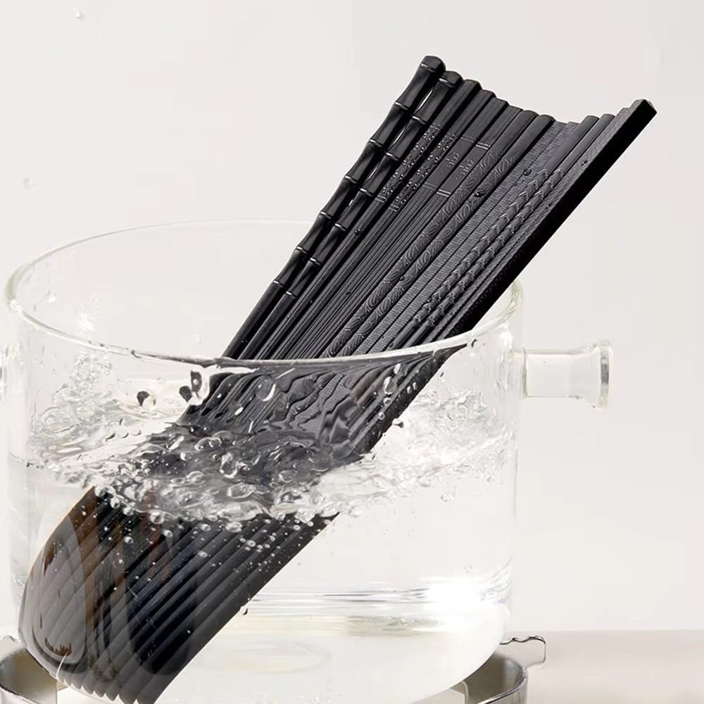 Reusable Japanese Chopsticks Non-Slip Black Chopsticks Chinese Chopsticks Kitchen Tableware