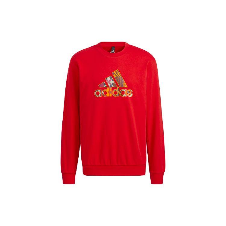 adidas Men s Cny Gfx Crew1 Graphic Sweatshirt Red HI3289 M