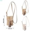X7XC Vintage Crossbody Phone Bag for Women Fashionable Beach Vacation Woven Straw Small Shoulder Purse Wallet with Tassels