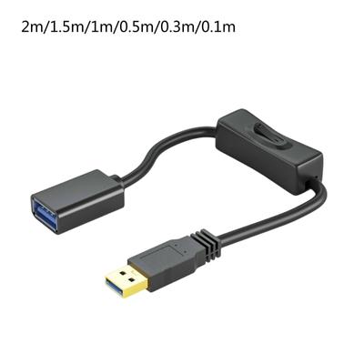 Cavo di prolunga USB 3.0 a testa dritta con interruttore di accensione/spegnimento, supporta il trasferimento dati e l'alimentazione per ventole alimentate tramite USB.