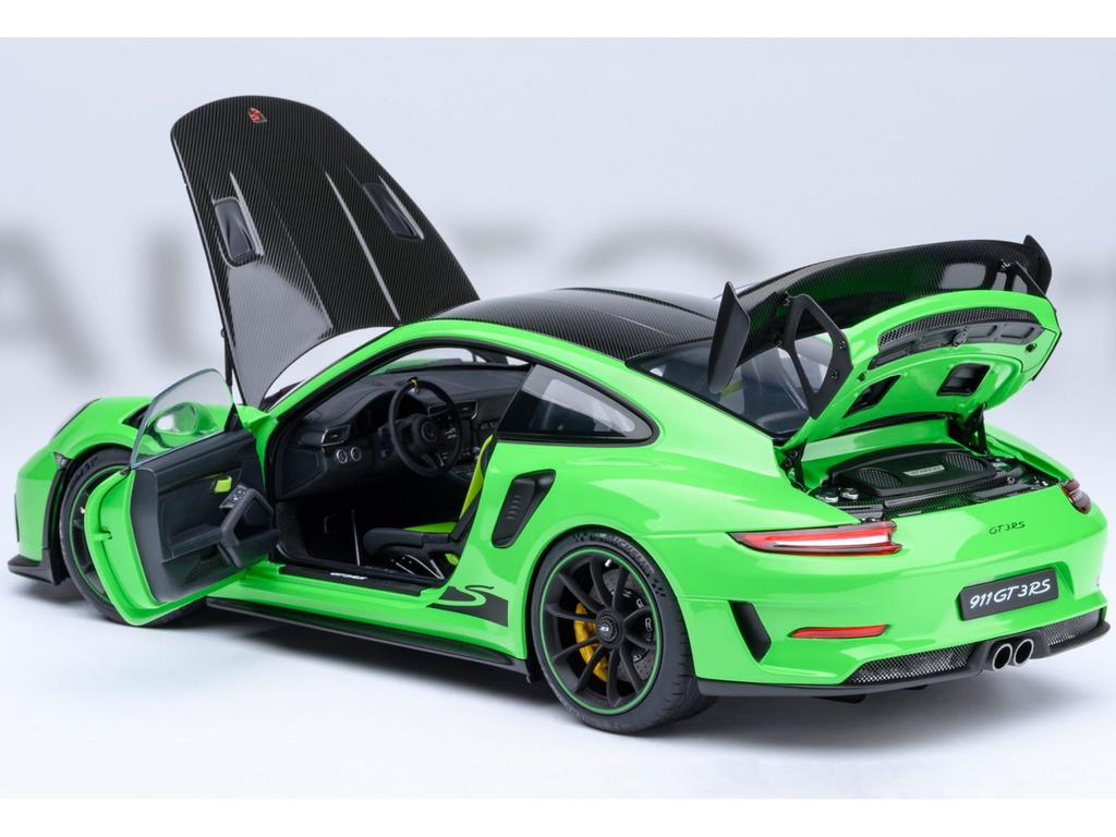 AUTOart 118 Porsche 911 (991.2) GT3 RS Weissach Package (GreenCarbon Black) Finished Model 78179