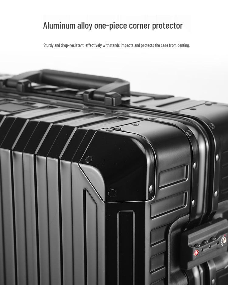 Aluminum-Magnesium Alloy Trolley Case with Universal Wheels