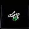 High-End Jewelry Imitation Emerald Gemstone Dragonfly Ring Women'S Fashion Design Water Drop-Shaped Colored Treasure Open Ring