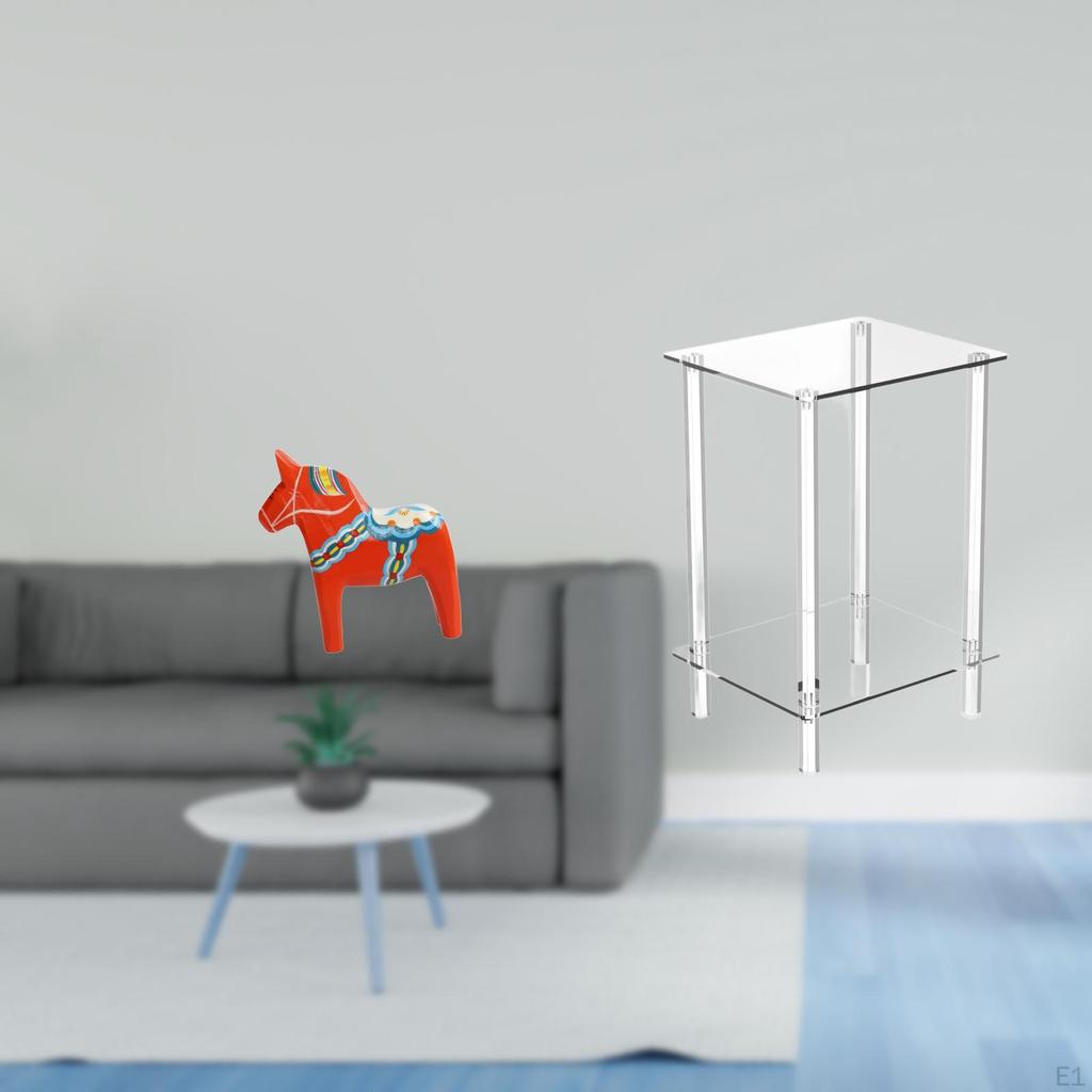 Dalecarlian Horse Figurine Sculpture for Bookshelf Entrance Cabinet Home Decor with Clear Acrylic