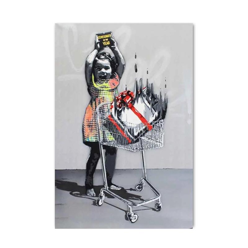 Banks Graffiti Art Canvas Painting Modern Street Pop Art On the Wall Cuadros Pictures for Living Room Home Decoration