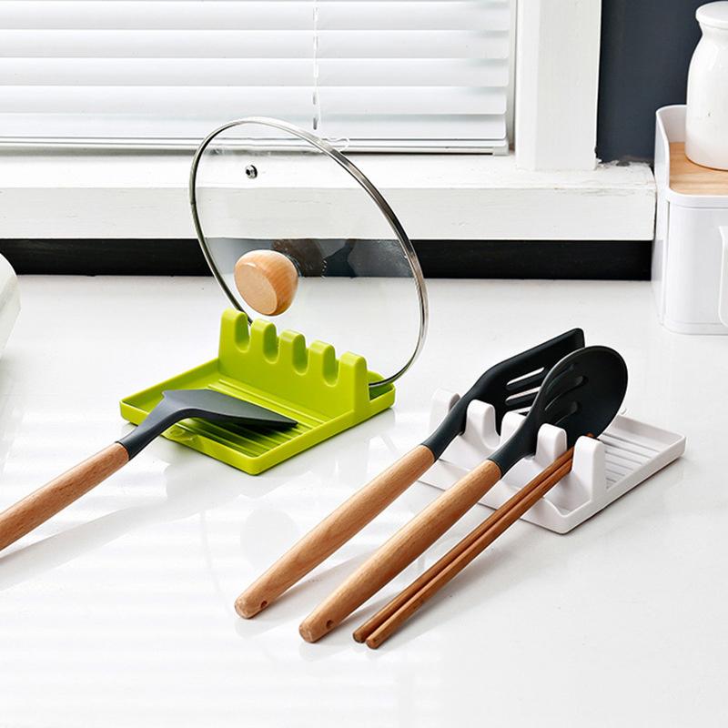 Kitchen Spoon Holders Pot Lid Rack Pot Lid Cooking Tool Tableware Storage Rack Spoon Chopsticks Holder Spatula Drain Rack Gadget