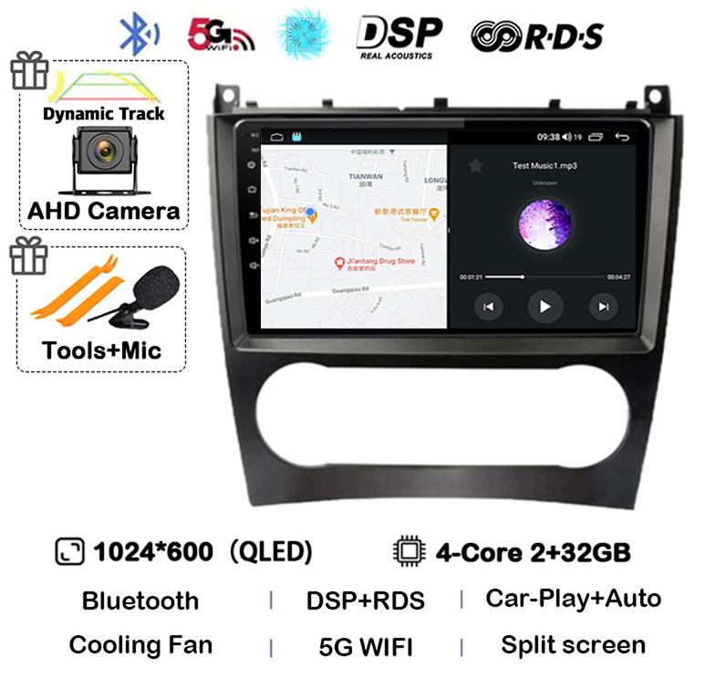

Android 14 Carplay Автомагнитола для Benz W203 W209 C180 C200 C220 C230 Видео Мультимедийный Плеер Авто Радио GPS 360 Камера