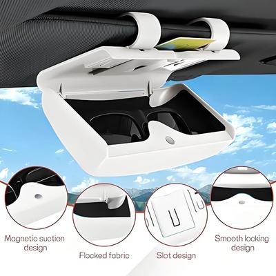 Auto Skladovací Nástroje Sluneční Clona Držák Brýlí Multifunkční Nástavný do Auta Pouzdro na Sluneční Brýle do Auta Magnetický Spínač Skladovací Box do Auta
