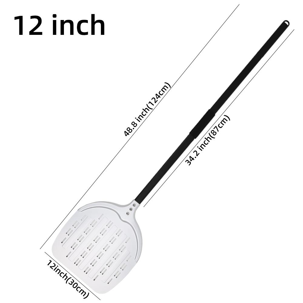 12 13 14Inch Pizza Peel Long Handle Turning Aluminum Pizza Turner Nonstick Baking Tool Perforated Paddle Kitchen Accessory