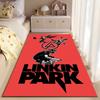 Rock Music Area Rug, Linkin Park Red Background Soldier Butterfly Spray Paint Logo Print, Music Fan Decor, Non-Slip Mat