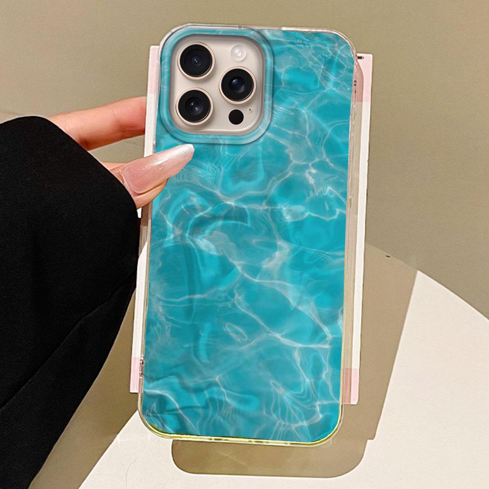 Water Wave Texture Butterfly Flower Girl Phone Case for Iphone 16 15 14 7 8 Plus 13 11 12 Pro Max X XS XR SE 2022 2020 16e Cover