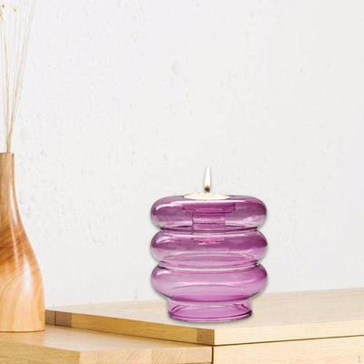 Cam Çiçek Vazosu Mumluk Tealight Tutucu Modern Şamdan Masa Üstü Süs