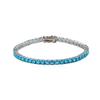 Bracciale Tennis Iced Out a Riga Singola con Zirconi Colorati in Ottone Placcato Rodio Gioielli di Moda per Donna Regalo
