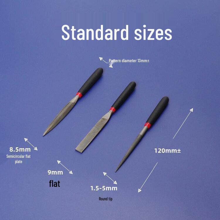 Mini Fine-Tooth Flat & Half-Round File Set for Wood and Metal Polishing