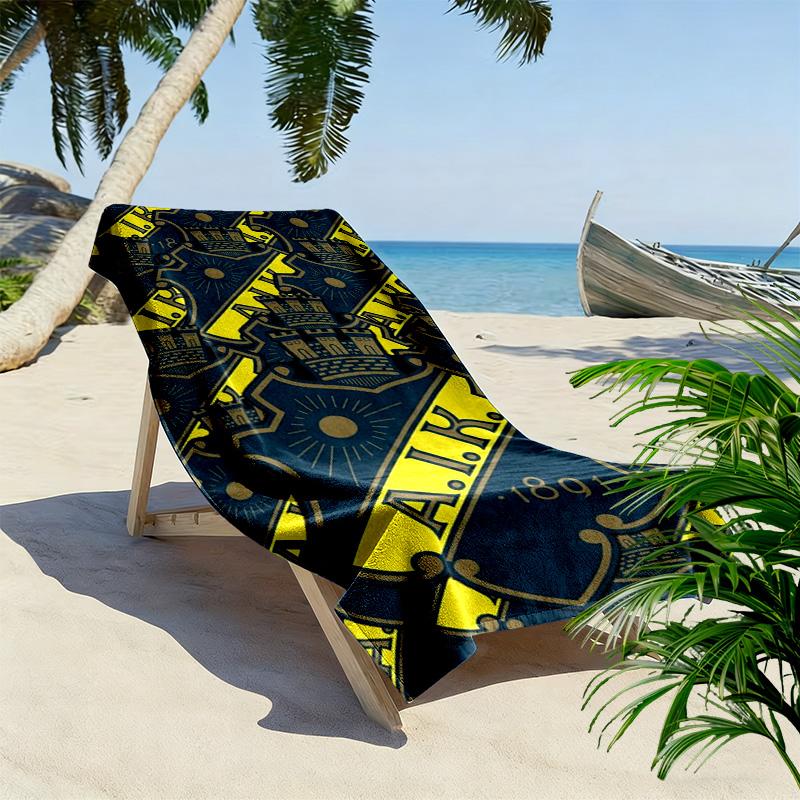 AIK Football Print Beach Towel, Large Soft Quick Dry Towel for Beach Camping Swimming