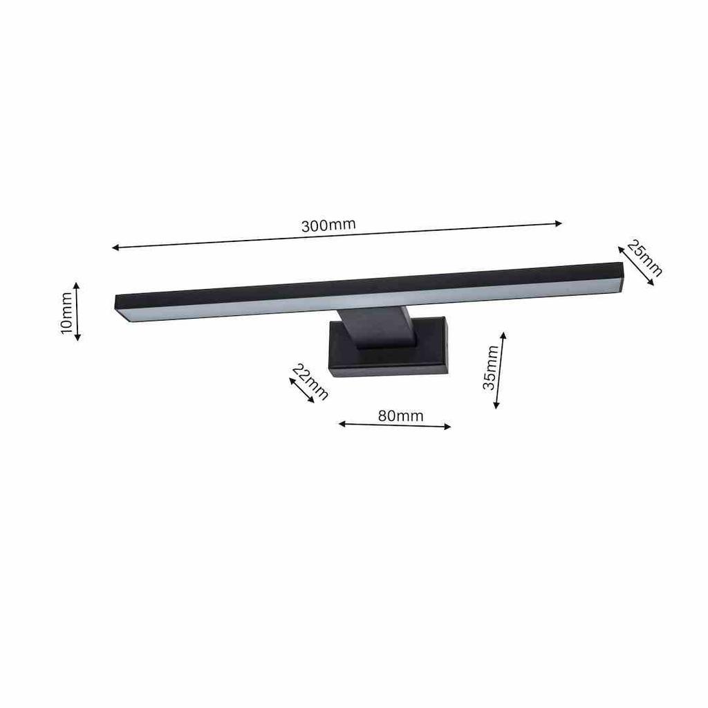 Shine Black 30Cm 7W Led Wall Lamp