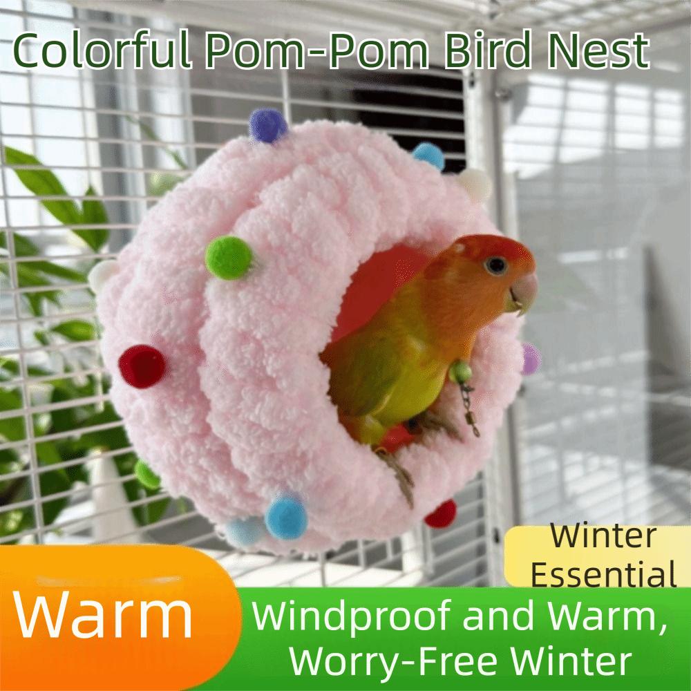 Cozy Design Pet Bird Nest Soft Handmade Parrot Snuggle Hut Comfortable Large Space Conure Breeding House Cage Accessory
