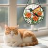 Flower Bird Patterned Stained Glass Sunlight Catcher Garden Decoration With Hanging Chain For Window Door Wall Display