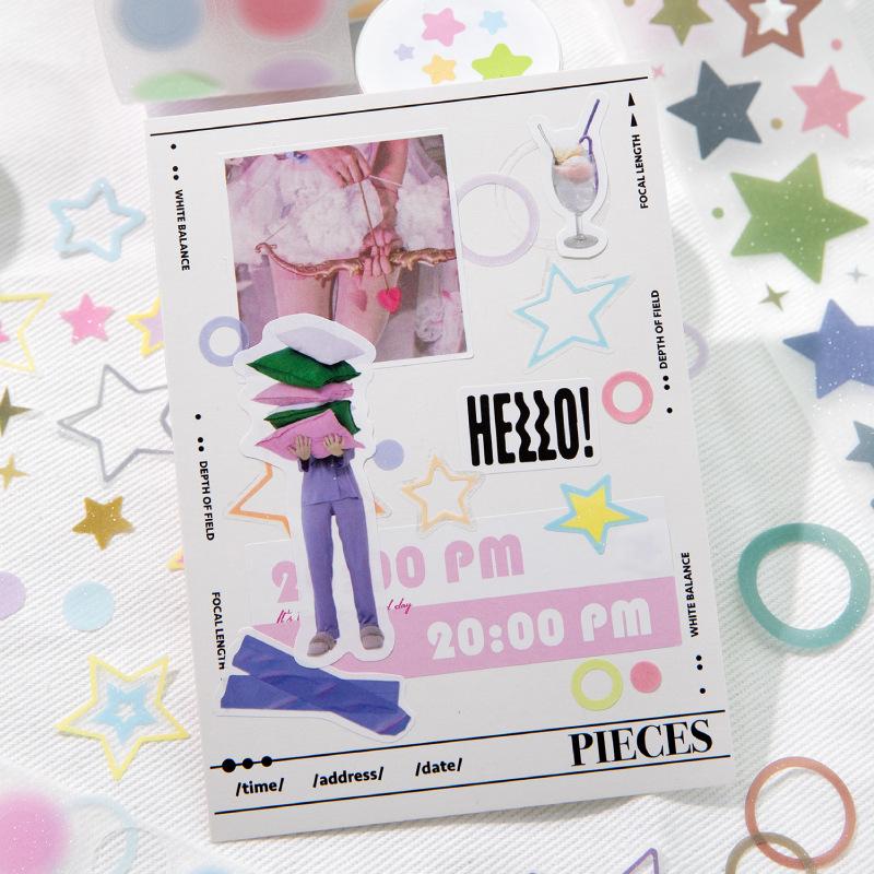 1pcs/1lot Decorative Adhesive Tapes Daily Star Dot Decorative Scrapbooking DIY Paper Japanese Stickers