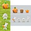 Adorable Rabbit Eat Carrot Diy Resin Figurine Perfect For Lifelike Micro Craft Decor