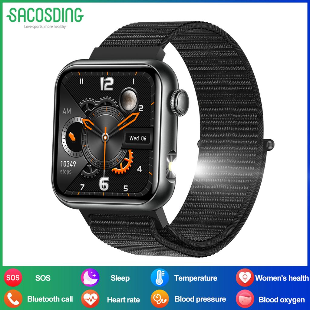 SACOSDING Bluetooth Call Smart Watch 1.72" HD Screen AI Voice Micro Gheck IP68 Waterproof BP Oxygen Heart Rate Smartwatch