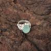 Aqua Chalcedony Stone Sterling Silver Wife Gift Artisan Eternity Ring Jewelry RR-46-8
