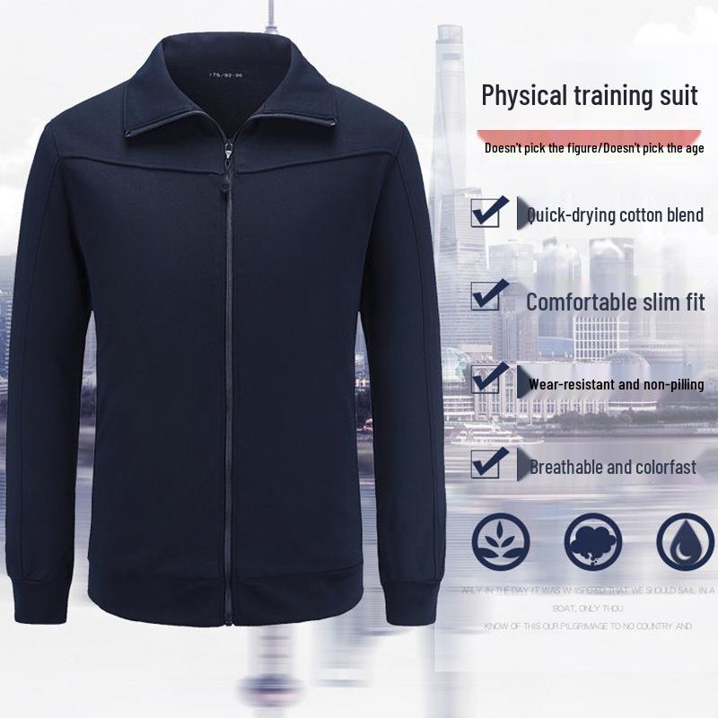 Outdoor Sports Quick-Dry Training Suit: Jacket & Long Pants – Thickened, Casual, for Spring & Autumn Running, Fitness.