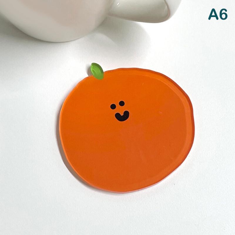 Cute Cartoon Acrylic Coaster Irregular Shapes Heat-Resistant Bowl Pad For Coffee, Tea, Hot Drinks Table Protectors Desk Decor