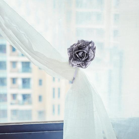 Flower Shape Window Curtain Tieback Magnetic Buckle Drape Holdback Home Decor