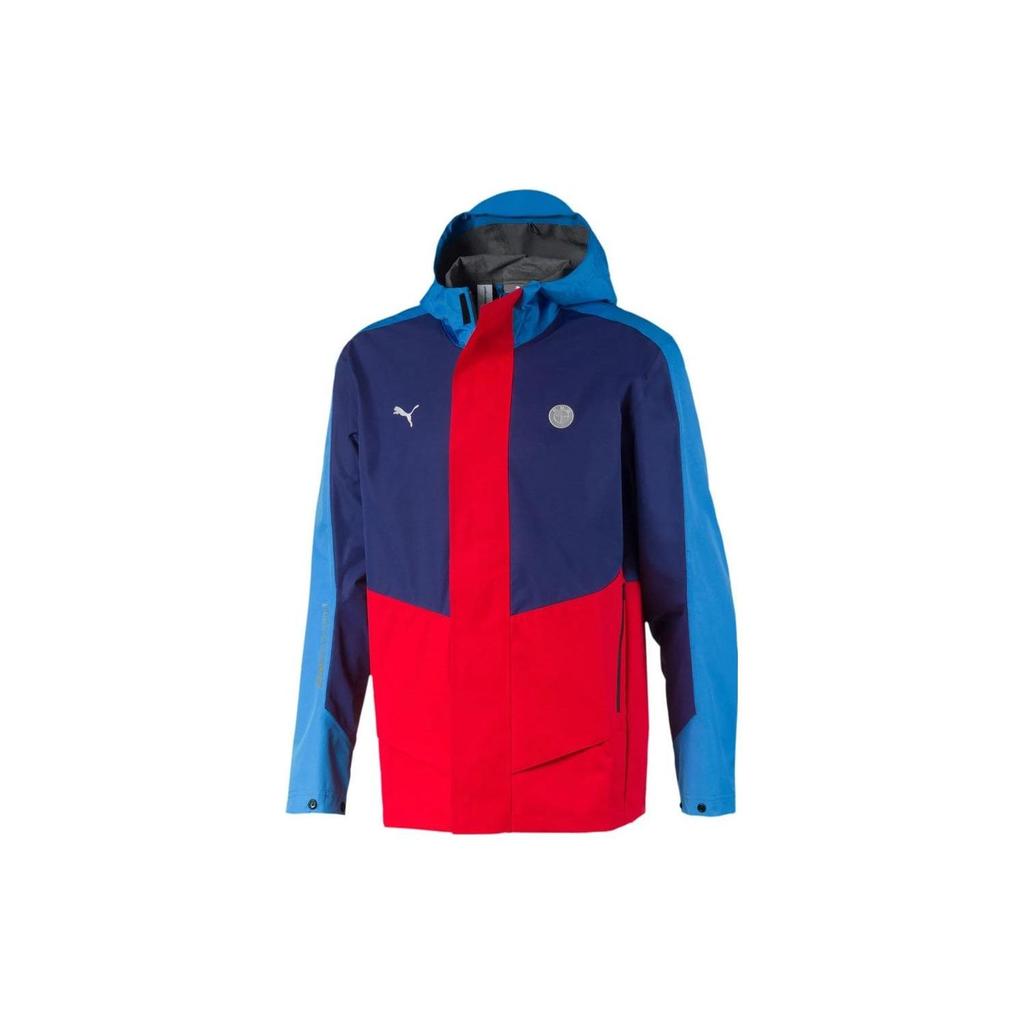 PUMA Color Block Logo Print Casual Hooded Zip Long Sleeve Jacket Men jackets Blue 596083-04