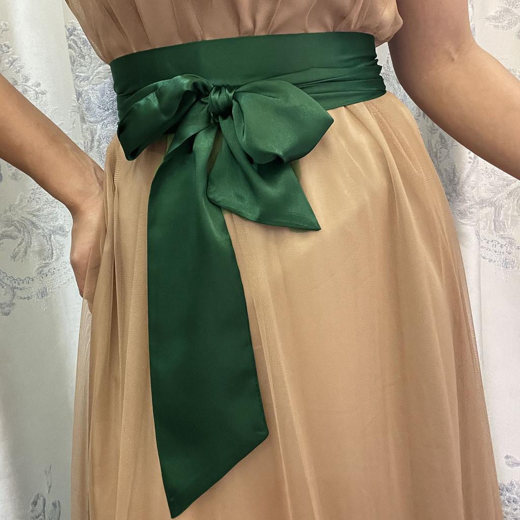 Cintura Larga in Poliestere per Abiti con Chiusura a Fiocco per Abiti da Sposa e Abbigliamento Formale