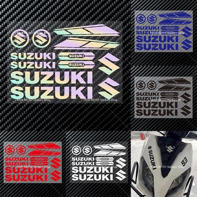 For Suzuki Motorcycle Vinyl Decal Set Waterproof Reflective Body Logo Stickers Helmet Emblem Kit for Bike Decoration
